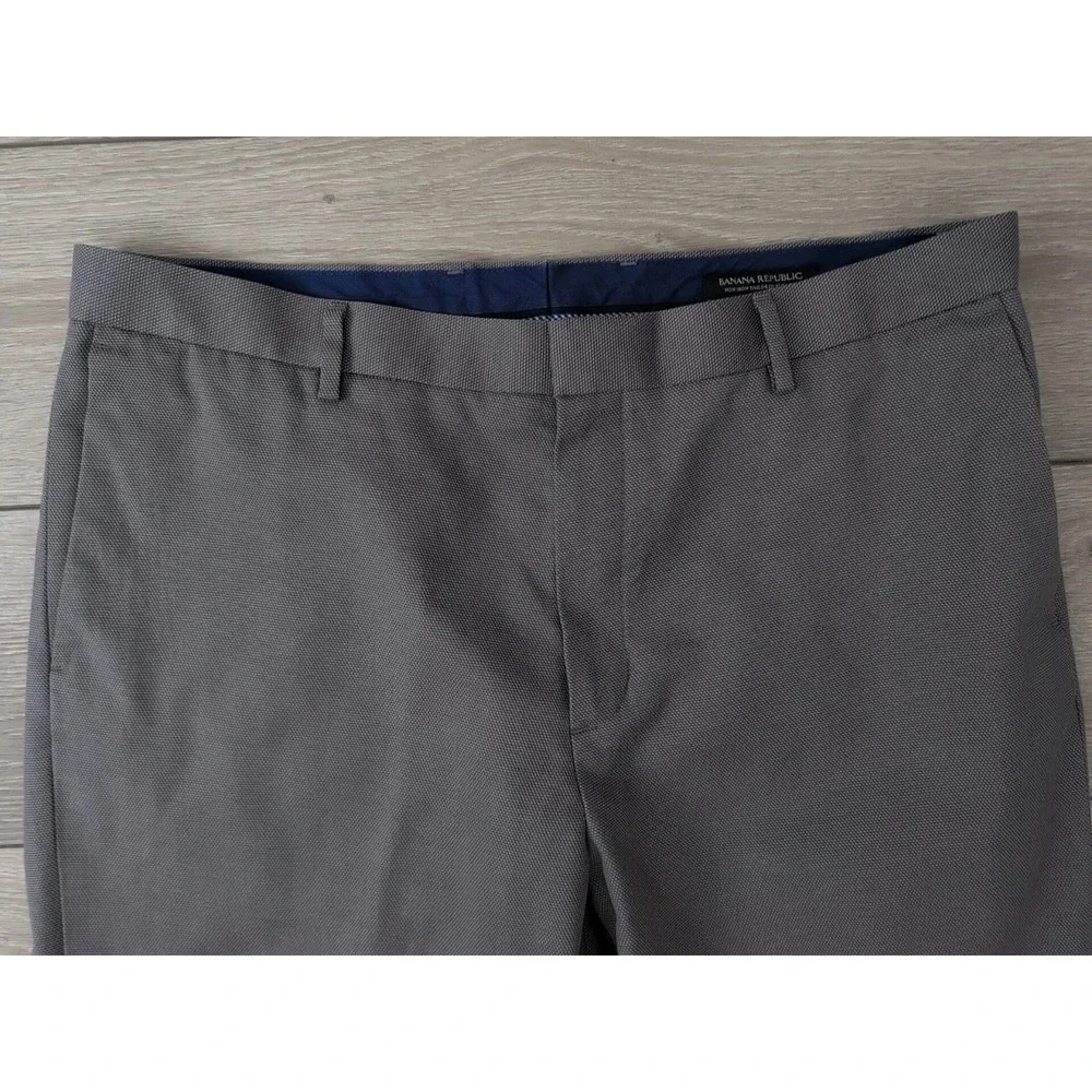 Banana Republic Tailored Slim Fit Non Iron Pants Mens 36x32 (29) Brown‎ Gray